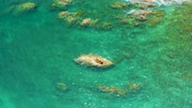 PALMILLA BEACH BCS MEXICO-2020: Big Solid Rocks On The Blue Sea Water