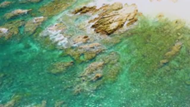 PALMILLA BEACH BCS MEXICO-2020: A View Of The Tides Flowing Around The Rocks In
