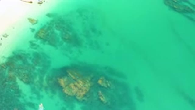 PALMILLA BEACH BCS MEXICO-2020: Large Textured Rocks Submerged At The Bottom Of