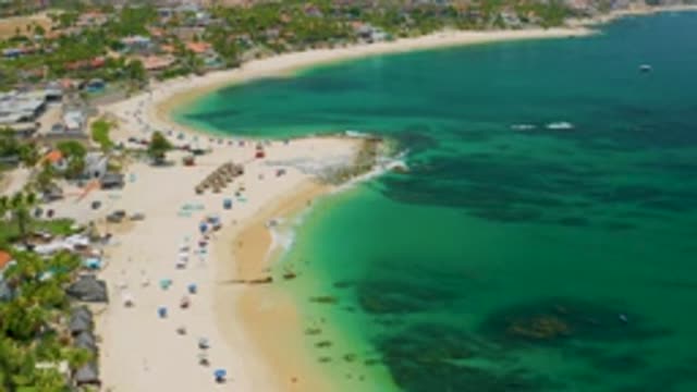 PALMILLA BEACH BCS MEXICO-2020: People Enjoying A Semi-Private Beach Watching Waves