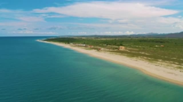 LA RIBERA BCS MEXICO-2020: Aerial View Approaching Coastal Tropical Island