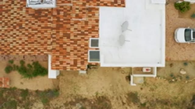 LA RIBERA BCS MEXICO-2020: Aerial Video Above Roof In Arid Climate