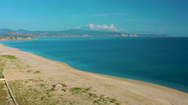 LA RIBERA BCS MEXICO-2020: Aerial View Of Serene Coastline With Sand And Blue