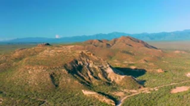 LA RIBERA BCS MEXICO-2020: Drone View Of Beautiful Mountain Tops On Bright Day