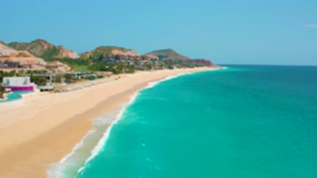 DREAMS BEACH BCS MEXICO-2020: Top View Of A Coastline Captured By Drone With
