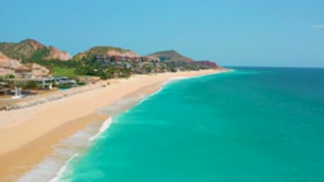 DREAMS BEACH BCS MEXICO-2020: Beautiful Beach with Greenery, Mountain, and Cyan Sky