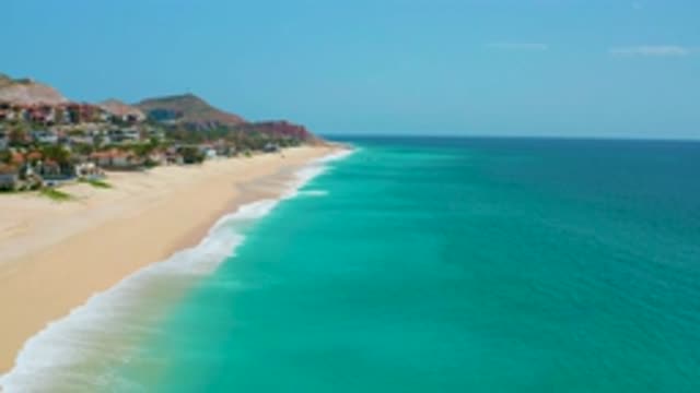 DREAMS BEACH BCS MEXICO-2020: Flying Along Ocean Beach Coastline With Ocean-Side