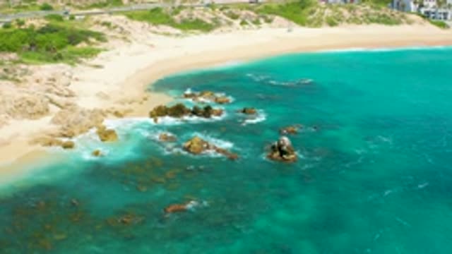 DREAMS BEACH BCS MEXICO-2020: Many Hard Strong Rocks In The Sea Shore White