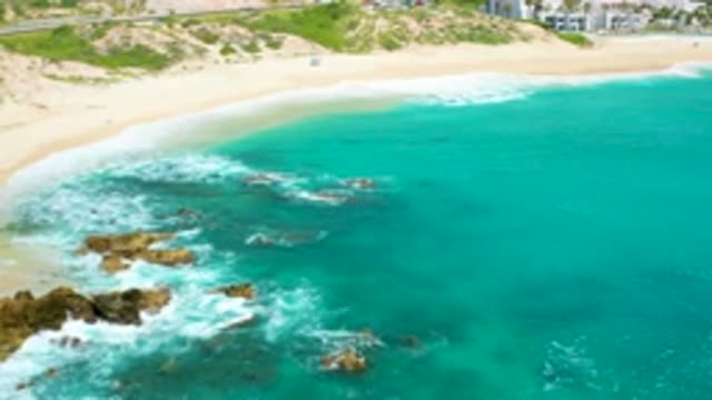 DREAMS BEACH BCS MEXICO-2020: Energetic Waves Crashing On Rocky Shore And White