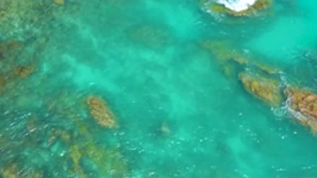 DREAMS BEACH BCS MEXICO-2020: Aerial View Of Rocks Rising From The Sea And The
