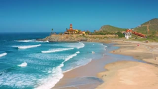 CERRITOS BCS MEXICO-2020: Beautiful Island Beach With Vacation Home And Strong Waves
