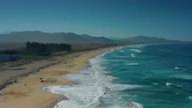 CERRITOS BCS MEXICO-2020: Foggy Evening Image Of Beach With Waves