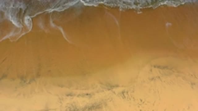 CERRITOS BCS MEXICO-2020: Soft Sand With White Mild Waves Touching Lightly And