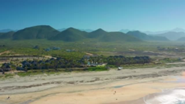 CERRITOS BCS MEXICO-2020: Tropical Coastline With Mountains Off In The Distance