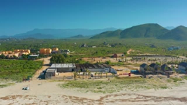 CERRITOS BCS MEXICO-2020: Camera Passing Houses In An Arid Remote And Mountainous Area
