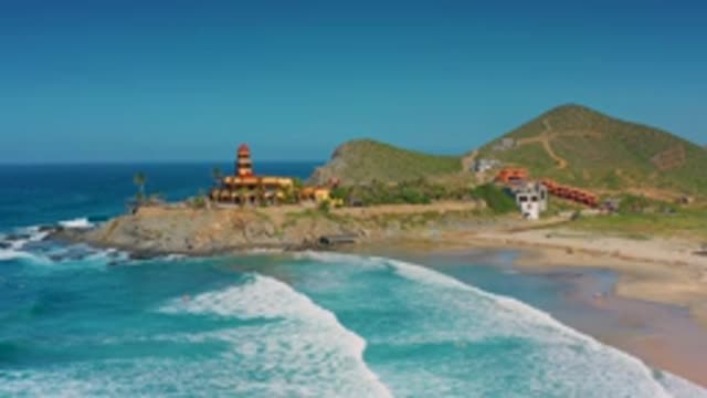 CERRITOS BCS MEXICO-2020: Camera Looking At A Shoreline From Far Off In The