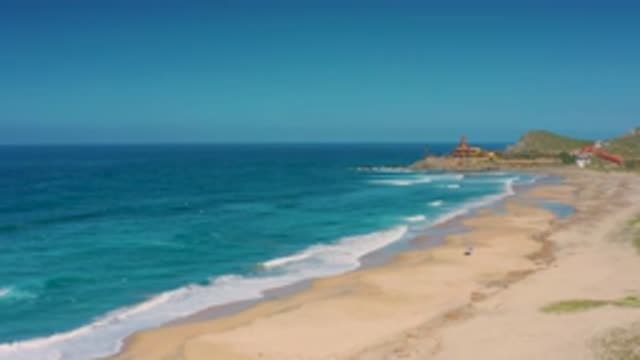 CERRITOS BCS MEXICO-2020: Beautiful Drone View Of The Ocean On A Bright Day