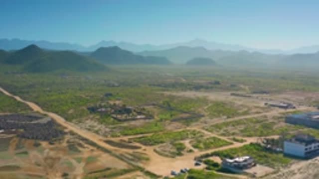 CERRITOS BCS MEXICO-2020: Aerial View Of The Beautiful Green Grass And Land