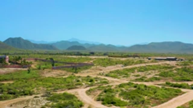 CERRITOS BCS MEXICO-2020: Tall Mountains Vast Land With Green Trees And Bushes