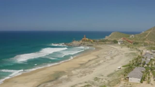 CERRITOS BCS MEXICO-2020: Beach Sand Crashing Waves Onto Shore Luxury Expensive