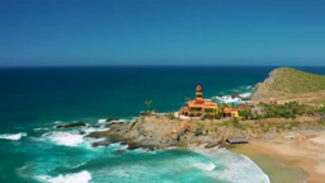 CERRITOS BCS MEXICO-2020: A Big Building On The Sea Shore Long Beach With Soft