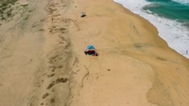 CERRITOS BCS MEXICO-2020: Flying Over Almost Deserted Beach With Few Tourists