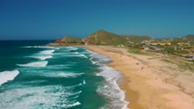 CERRITOS BCS MEXICO-2020: Mountain Hill And Ocean From A Drone
