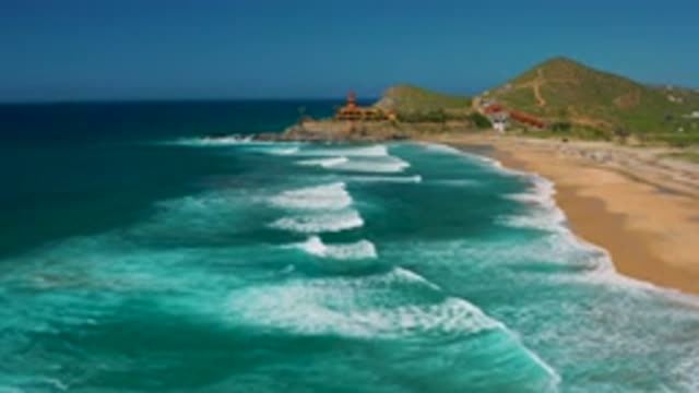 CERRITOS BCS MEXICO-2020: Blue Aerial Beach House Tropical Warm Waves Water Sand