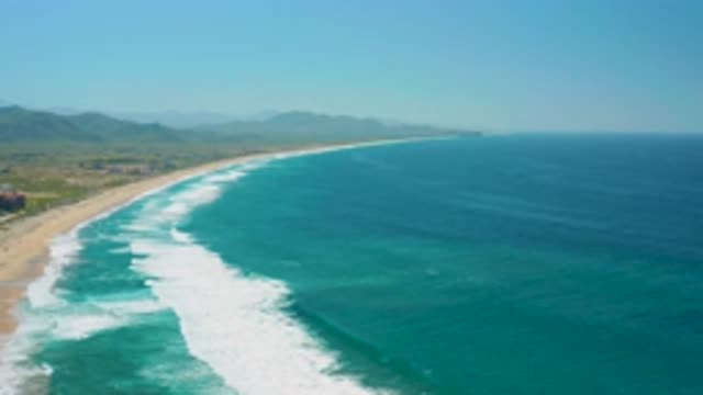 CERRITOS BCS MEXICO-2020: Sea Waves Creating Foam Near The Beautiful Beach