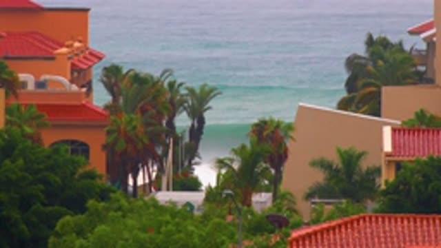 SAN JOSE DEL CABO BCS MEXICO-2020: View Of A Glimpse Of A Stormy Sea Surrounded