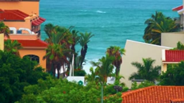 SAN JOSE DEL CABO BCS MEXICO-2020: Land View Between Stucco Roofed Buildings
