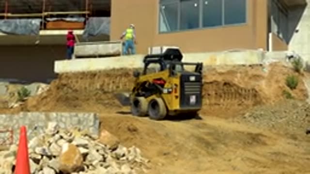 CABO SAN LUCAS MEXICO-2020: Tractor In Construction Site Moving