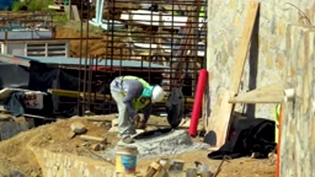 CABO SAN LUCAS MEXICO-2020: Construction Worker Working On Site