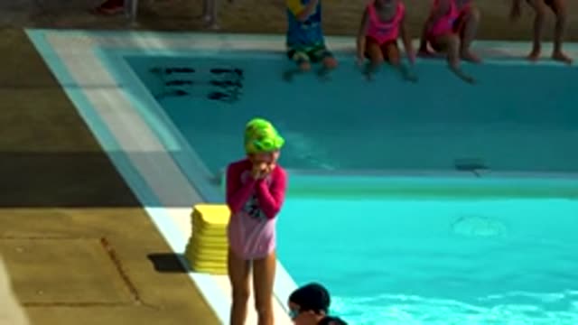 CABO SAN LUCAS MEXICO-2020: Young Girl Decides That She Is Not Ready For Swim
