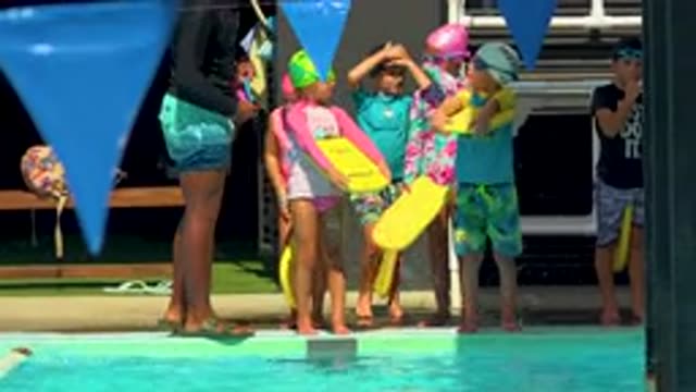 CABO SAN LUCAS MEXICO-2020: Children In Swimming Class On A Beautiful Sunny Day