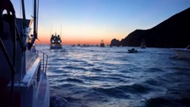 CABO SAN LUCAS MEXICO-2020: Several Boat Owners Gathered To View Breathtaking