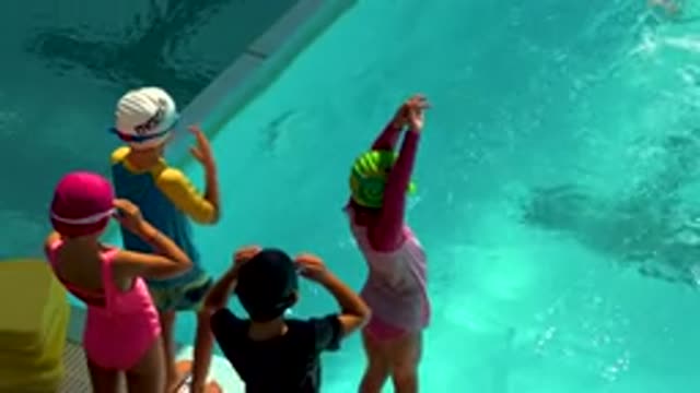 CABO SAN LUCAS MEXICO-2020: Kids Learn Competitive Swimming At Young Age