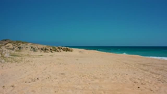 EL CARDONCITO BCS MEXICO-2020: Vacant Sandy Beach With Crystal Clear Water