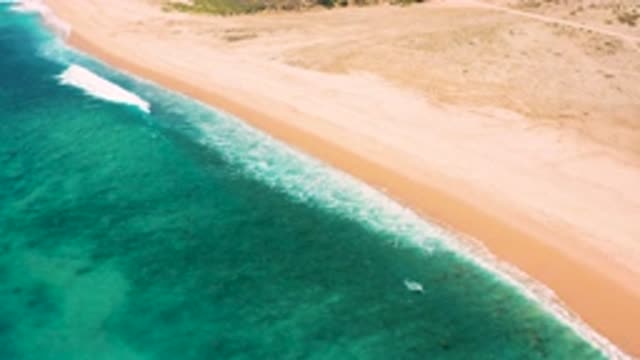EL CARDONCITO BCS MEXICO-2020: Bird's-Eye View Of A Turquoise Ocean With Waves