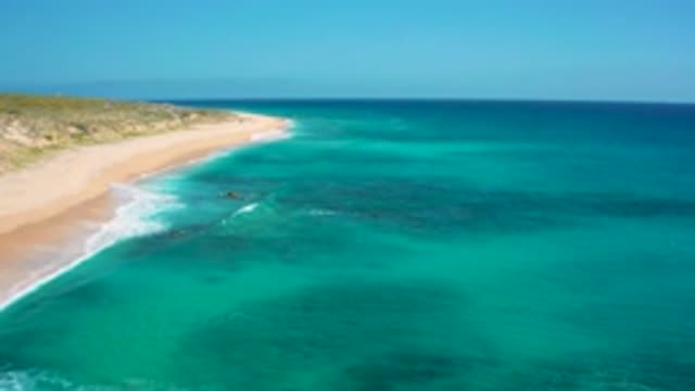 EL CARDONCITO BCS MEXICO-2020: Aerial Footage Of A Beach Shore Line With Nice