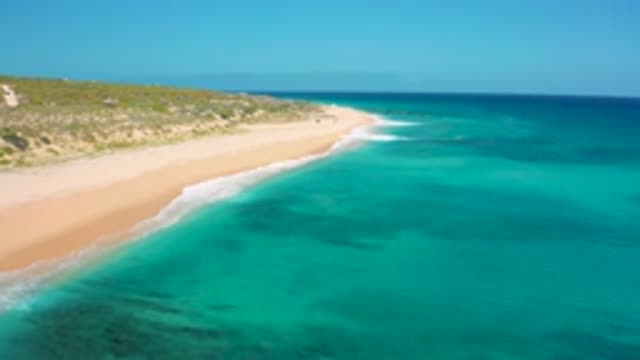 EL CARDONCITO BCS MEXICO-2020: The Blue Ocean Has Waves Hitting The Hot Sand In