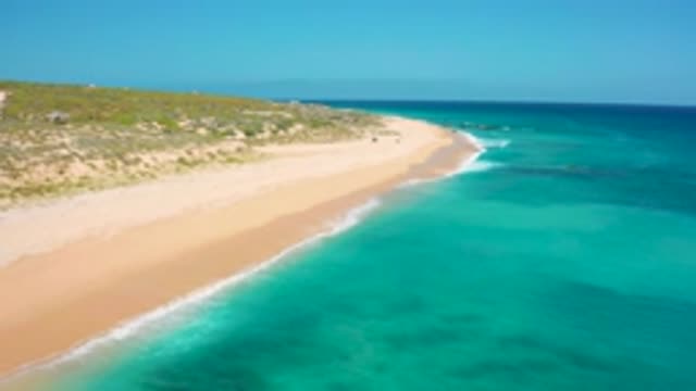 EL CARDONCITO BCS MEXICO-2020: Aerial Drone Footage Over A Sandy Beach With