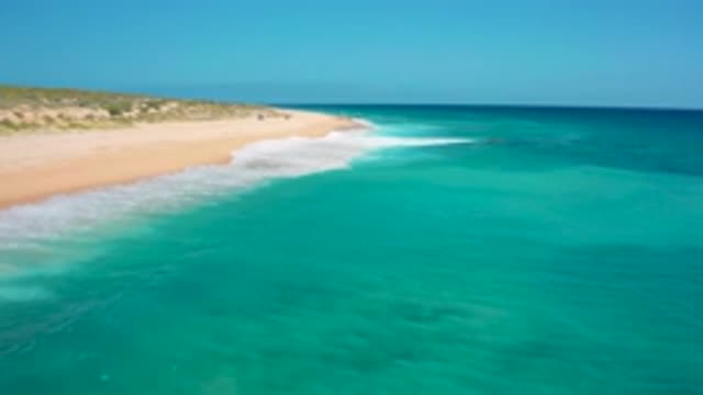 EL CARDONCITO BCS MEXICO-2020: Beach With Blue Sea In Bright Sunshine Beautiful