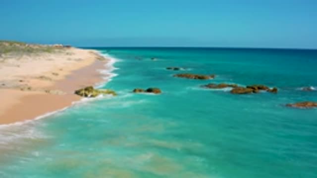 EL CARDONCITO BCS MEXICO-2020: Cinematic Drone Shot Of Tropical Beach And Ocean