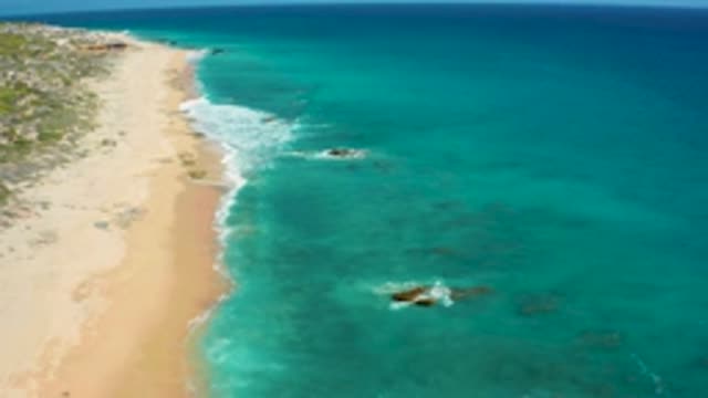 EL CARDONCITO BCS MEXICO-2020: Long Beach With Soft Sand Blue Clear Sea Water