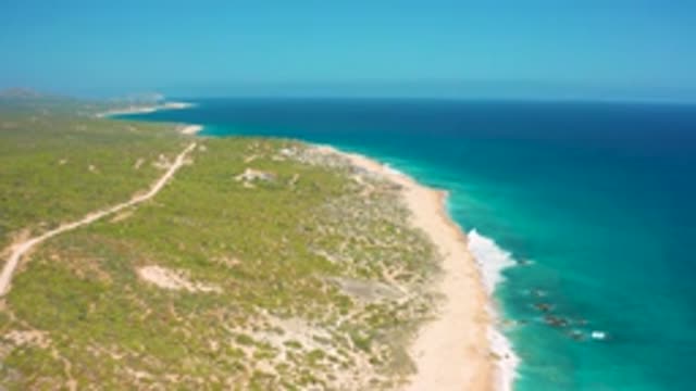 EL CARDONCITO BCS MEXICO-2020: Bird's Eye View Of A Beach With Beautiful Blue