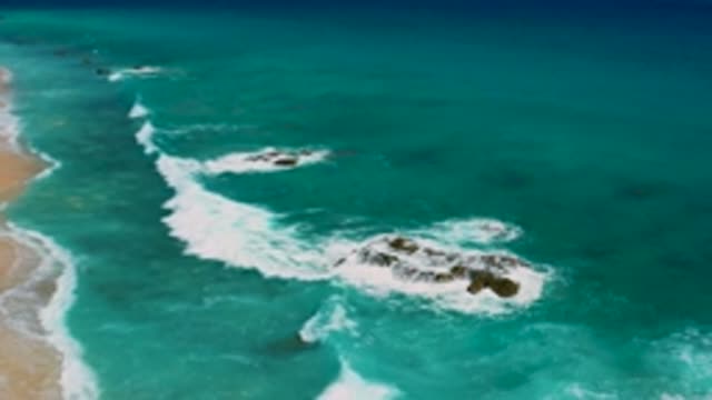 EL CARDONCITO BCS MEXICO-2020: Camera In The Sky Looking Down At Some Blue Water