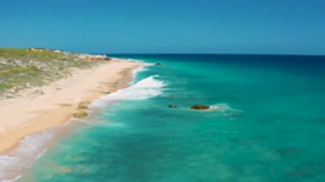EL CARDONCITO BCS MEXICO-2020: Clear Turquoise Water Crashing Into A Sandy Surf