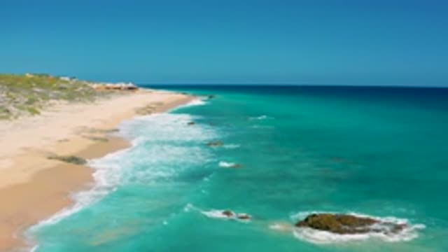 EL CARDONCITO BCS MEXICO-2020: Bird's Eye View Of Waves Crashing Over Rocks On