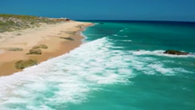 EL CARDONCITO BCS MEXICO-2020: Serene Empty Beach With A Clear Blue Sky And